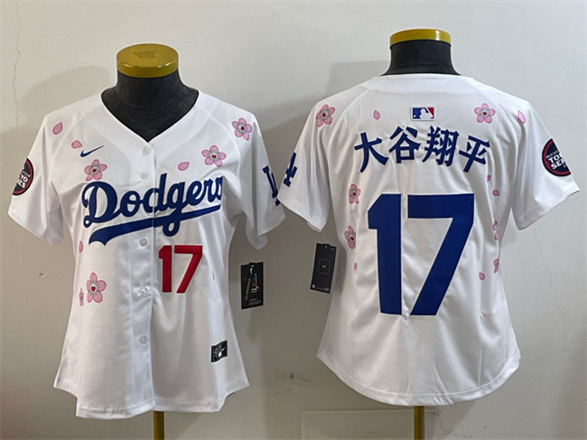 Women's Los Angeles Dodgers #17 大谷翔平 White 2025 Tokyo Series Limited Stitched Baseball Jersey(Run Small) Women's Los Angeles Dodgers #17 大谷翔平 White 2025 Tokyo Series Limited Stitched Baseball Jersey(Run Small)