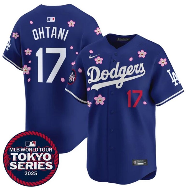 Women's Los Angeles Dodgers #17 Shohei Ohtani Royal 2025 Tokyo Series Limited Stitched Baseball Jersey(Run Small) Women's Los Angeles Dodgers #17 Shohei Ohtani Royal 2025 Tokyo Series Limited Stitched Baseball Jersey(Run Small)