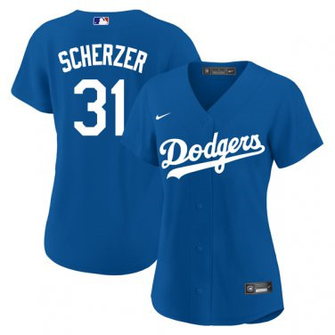 Women's Los Angeles Dodgers #31 Max Scherzer Royal Alternate Jersey Women's Los Angeles Dodgers #31 Max Scherzer Royal Alternate Jersey