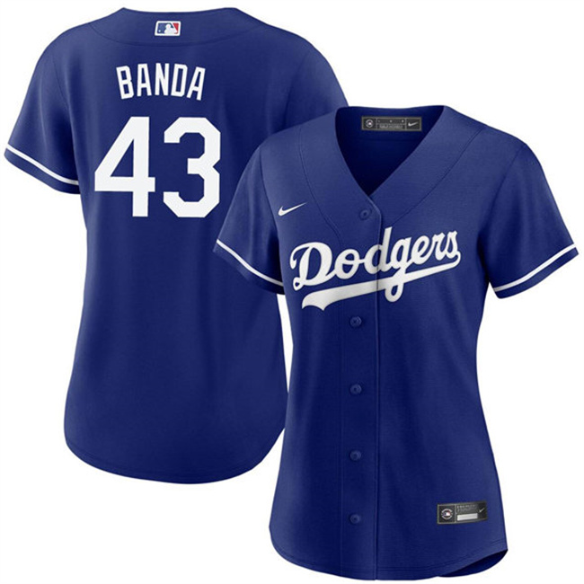 Women's Los Angeles Dodgers #43 Anthony Banda Royal 2025 Cool Base Stitched Baseball Jersey(Run Small)