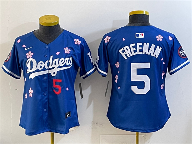 Women's Los Angeles Dodgers #5 Freddie Freeman Royal 2025 Tokyo Series Limited Stitched Baseball Jersey(Run Small) Women's Los Angeles Dodgers #5 Freddie Freeman Royal 2025 Tokyo Series Limited Stitched Baseball Jersey(Run Small)