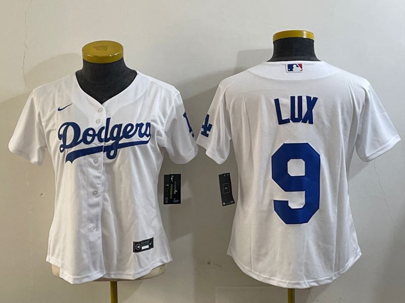 Women's Los Angeles Dodgers #9 lux White Cool Base Stitched Baseball Jersey Women's Los Angeles Dodgers #9 lux White Cool Base Stitched Baseball Jersey
