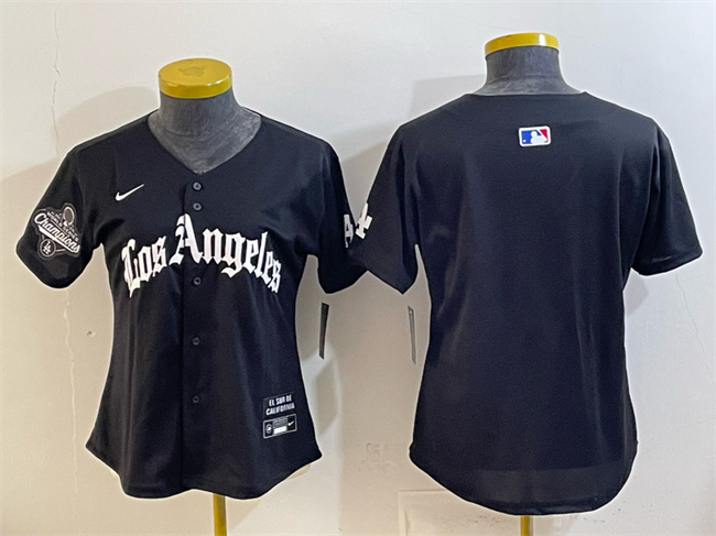 Women's Los Angeles Dodgers Blank Black 2025 World Series Champions LA Gothic Edition Limited Stitched Baseball Jersey(Run Small) Women's Los Angeles Dodgers Blank Black 2025 World Series Champions LA Gothic Edition Limited Stitched Baseball Jersey(Run Small)