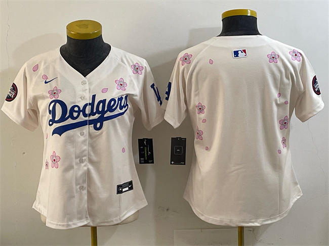 Women's Los Angeles Dodgers Blank Cream 2025 Tokyo Series Limited Stitched Baseball