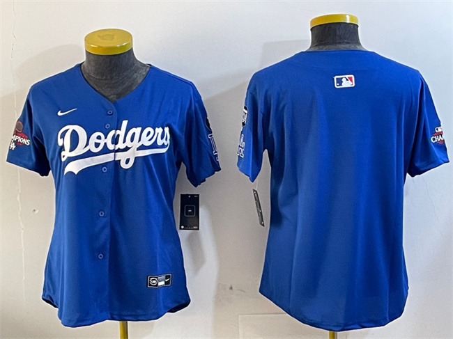 Women's Los Angeles Dodgers Blank Royal 2024 World Series Champions With Fernando Memorial Patch Alternate Limited Stitched Baseball Jersey(Run Small) Women's Los Angeles Dodgers Blank Royal 2024 World Series Champions With Fernando Memorial Patch Alternate Limited Stitched Baseball Jersey(Run Small)