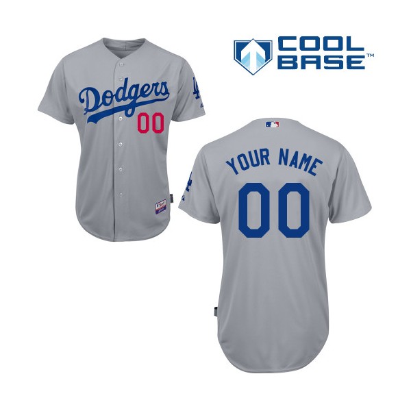 Women's Los Angeles Dodgers Customized Authentic Grey Alternate Road Cool Base MLB Jersey Women's Los Angeles Dodgers Customized Authentic Grey Alternate Road Cool Base MLB Jersey