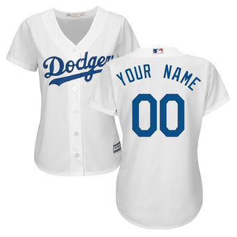 Women's Los Angeles Dodgers Customized Authentic White Home Cool Base MLB Jersey Women's Los Angeles Dodgers Customized Authentic White Home Cool Base MLB Jersey