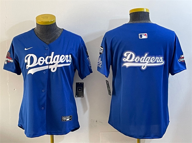 Women's Los Angeles Dodgers Team Big Logo Royal 2024 World Series Champions With Fernando Memorial Patch Alternate Limited Stitched Baseball Jersey(Run Small) Women's Los Angeles Dodgers Team Big Logo Royal 2024 World Series Champions With Fernando Memorial Patch Alternate Limited Stitched Baseball Jersey(Run Small)