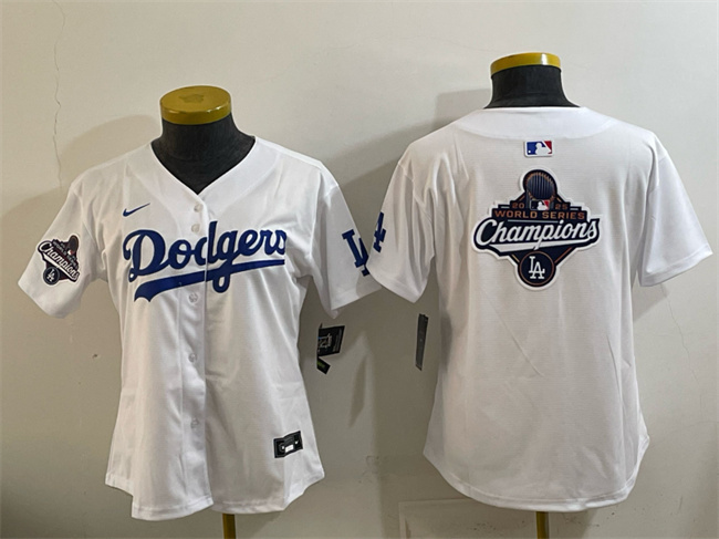Women's Los Angeles Dodgers White 2025 World Series Champions Big Logo Home Limited Stitched Baseball Jersey(Run Small) Women's Los Angeles Dodgers White 2025 World Series Champions Big Logo Home Limited Stitched Baseball Jersey(Run Small)
