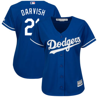 Women's Los Angeles Dodgers Yu Darvish Majestic Royal Cool Base Player Jersey
