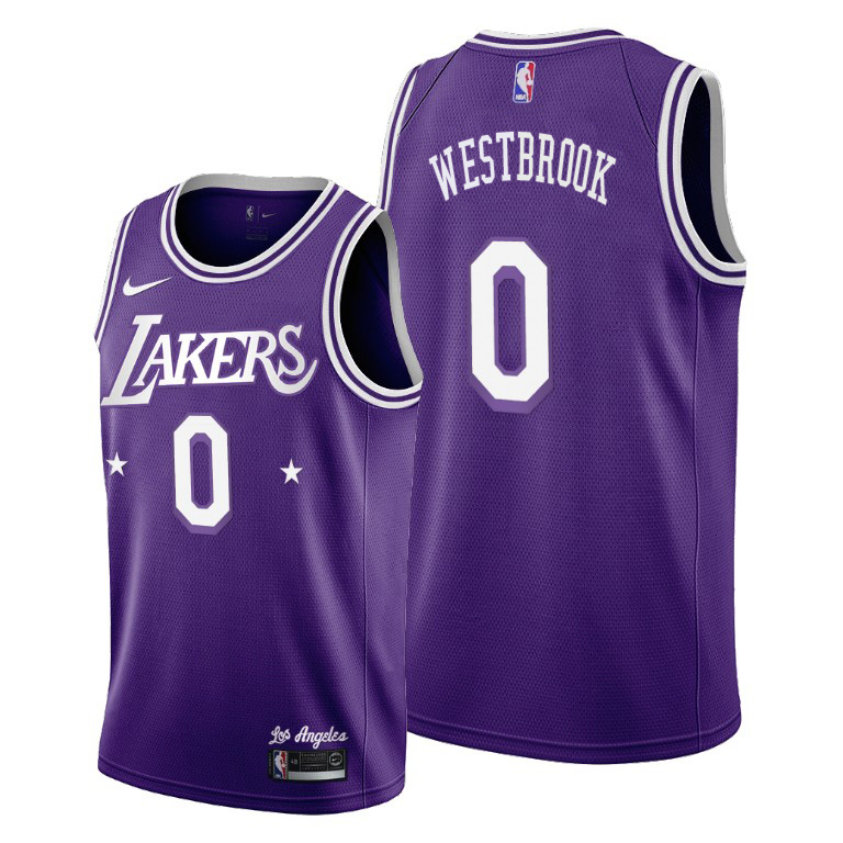 Women's Los Angeles Lakers #0 Russell Westbrook Women's 2021-22 City Edition Purple NBA Jersey Women's Los Angeles Lakers #0 Russell Westbrook Women's 2021-22 City Edition Purple NBA Jersey