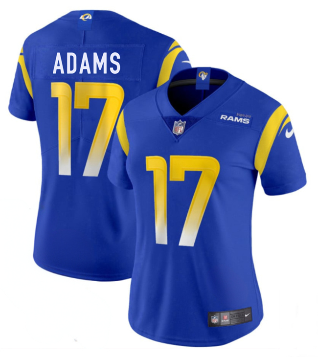 Women's Los Angeles Rams #17 Davante Adams Blue Vapor Untouchable Limited Stitched Jersey(Run Small) Women's Los Angeles Rams #17 Davante Adams Blue Vapor Untouchable Limited Stitched Jersey(Run Small)