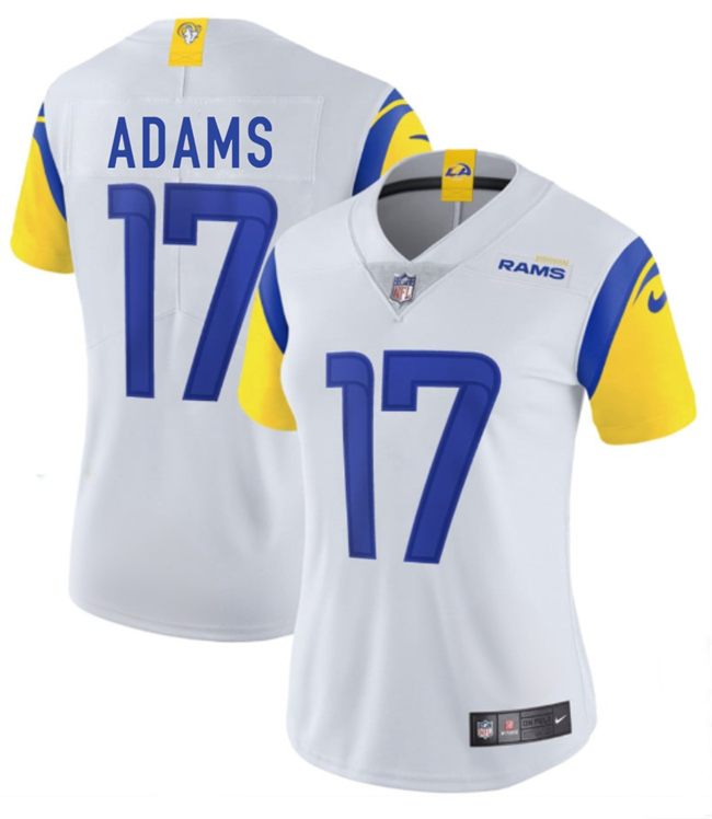Women's Los Angeles Rams #17 Davante Adams White Stitched Game Jersey(Run Small) Women's Los Angeles Rams #17 Davante Adams White Stitched Game Jersey(Run Small)