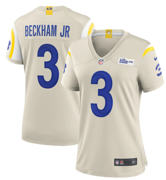 Women's Los Angeles Rams #3 Odell Beckham Jr. Bone Vapor Untouchable Limited Stitched Jersey(Run Small) Women's Los Angeles Rams #3 Odell Beckham Jr. Bone Vapor Untouchable Limited Stitched Jersey(Run Small)