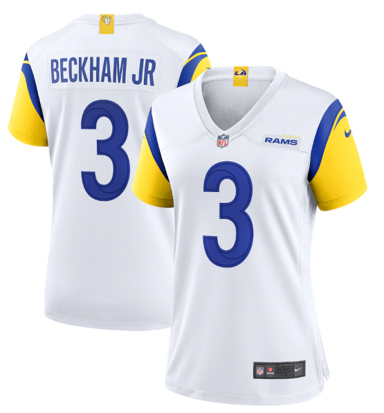 Women's Los Angeles Rams #3 Odell Beckham Jr. White Vapor Untouchable Limited Stitched Jersey(Run Small) Women's Los Angeles Rams #3 Odell Beckham Jr. White Vapor Untouchable Limited Stitched Jersey(Run Small)