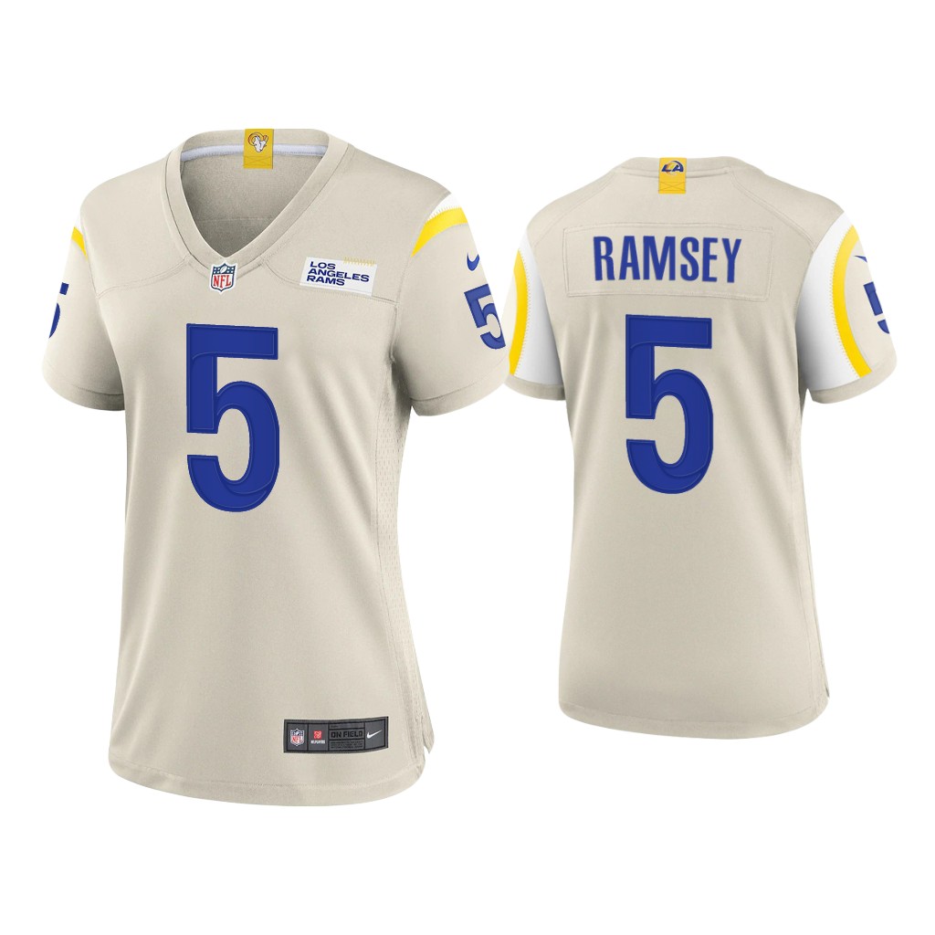 Women's Los Angeles Rams #5 Jalen Ramsey Bone Vapor Untouchable Limited Stitched Jersey(Run Small) Women's Los Angeles Rams #5 Jalen Ramsey Bone Vapor Untouchable Limited Stitched Jersey(Run Small)