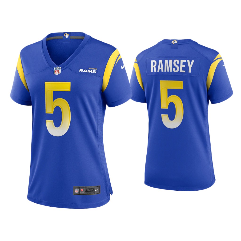 Women's Los Angeles Rams #5 Jalen Ramsey Royal Vapor Untouchable Limited Stitched Jersey(Run Small) Women's Los Angeles Rams #5 Jalen Ramsey Royal Vapor Untouchable Limited Stitched Jersey(Run Small)