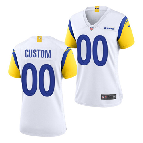 Women's Los Angeles Rams Customized 2021 White Vapor Untouchable Limited Alternate Stitched Jersey Women's Los Angeles Rams Customized 2021 White Vapor Untouchable Limited Alternate Stitched Jersey