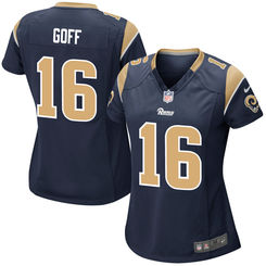 Women's Los Angeles Rams Jared Goff Nike Navy 2016 Draft Pick Game Jersey