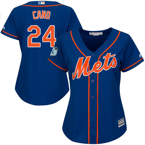 Women's Mets #24 Robinson Cano Blue Alternate Women's Stitched Baseball Jersey