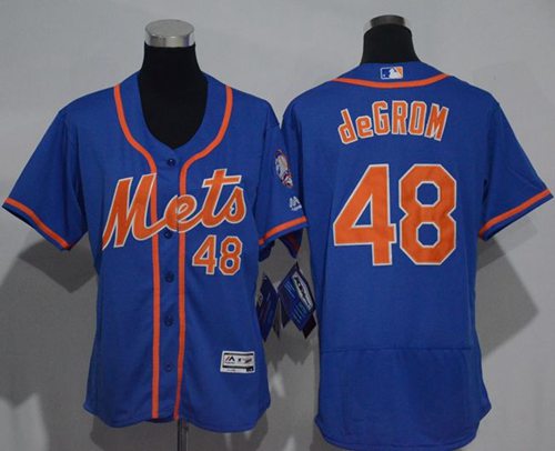 Women's Mets #48 Jacob deGrom Blue Flexbase Authentic Stitched MLB Jersey