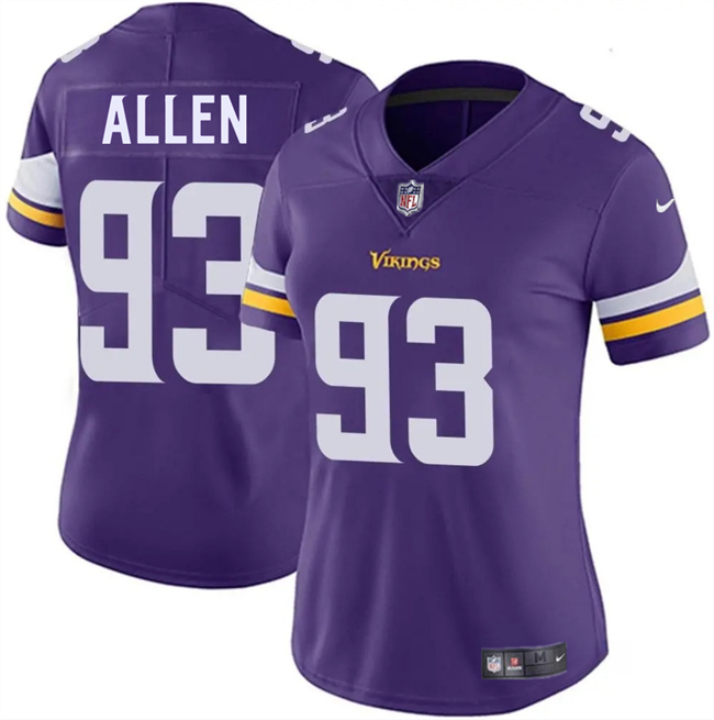 Women's Minnesota Vikings #93 Jonathan Allen Purple 2025 Vapor Untouchable Limited Stitched Jersey(Run Small) Women's Minnesota Vikings #93 Jonathan Allen Purple 2025 Vapor Untouchable Limited Stitched Jersey(Run Small)