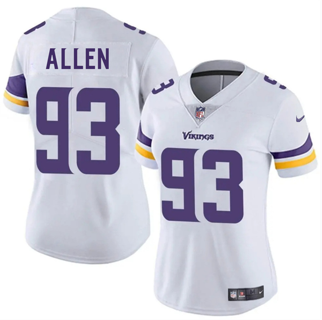 Women's Minnesota Vikings #93 Jonathan Allen White 2025 Vapor Untouchable Limited Stitched Jersey(Run Small) Women's Minnesota Vikings #93 Jonathan Allen White 2025 Vapor Untouchable Limited Stitched Jersey(Run Small)