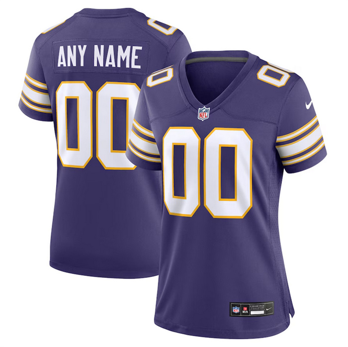 Women's Minnesota Vikings Active Player Custom Purple 2023 Stitched Game Jersey(Run Small) Women's Minnesota Vikings Active Player Custom Purple 2023 Stitched Game Jersey(Run Small)