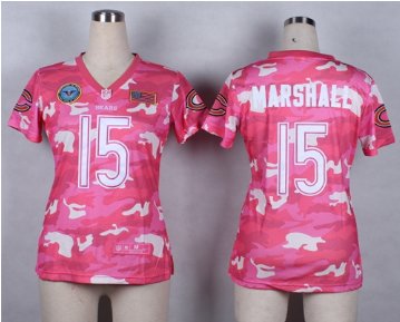 Women's NEW Bears #15 Brandon Marshall Pink NFL Elite Camo Fashion Jersey