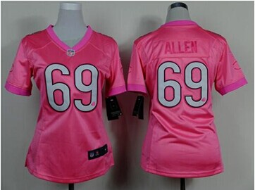 Women's NEW Bears #69 Jared Allen Pink Be Luv'd NFL New Elite Jersey