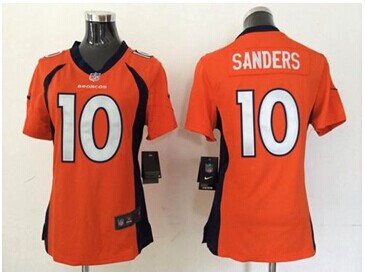 Women's NEW Broncos #10 Emmanuel Sanders Orange Team Color NFL New jersey