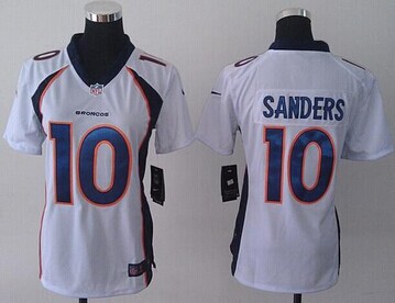 Women's NEW Broncos #10 Emmanuel Sanders White Elite NFL Jersey