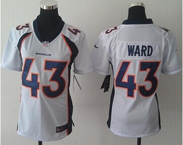 Women's NEW Broncos #43 T.J. Ward White Elite NFL Jersey