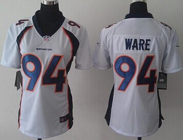 Women's NEW Broncos #94 DeMarcus Ware White Elite NFL Jersey