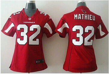 Women's NEW Cardinals #32 Tyrann Mathieu Red Team Color Be Luv'd Stitched NFL Elite Jersey