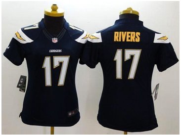 Women's NEW Chargers #17 Philip Rivers Navy Blue Team Color NFL Limited Jersey