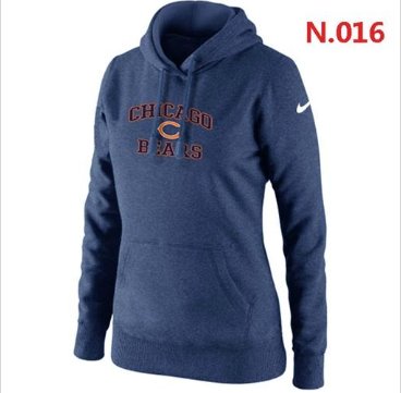 Women's NEW Chicago Bears Heart & Soul Pullover Hoodie Dark Blue