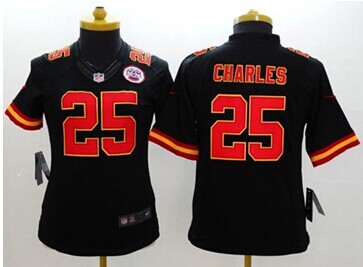 Women's NEW Chiefs #25 Jamaal Charles Black Alternate NFL Limited Jersey
