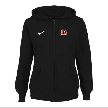 Women's NEW Cincinnati Bengals Ladies Tailgater Full Zip Hoodie Black Women's NEW Cincinnati Bengals Ladies Tailgater Full Zip Hoodie Black