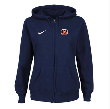 Women's NEW Cincinnati Bengals Ladies Tailgater Full Zip Hoodie Blue Women's NEW Cincinnati Bengals Ladies Tailgater Full Zip Hoodie Blue