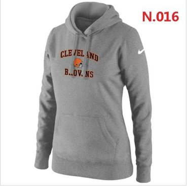 Women's NEW Cleveland Browns Heart & Soul Pullover Hoodie Light Grey Women's NEW Cleveland Browns Heart & Soul Pullover Hoodie Light Grey
