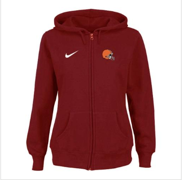 Women's NEW Cleveland Browns Ladies Tailgater Full Zip Hoodie Red Women's NEW Cleveland Browns Ladies Tailgater Full Zip Hoodie Red