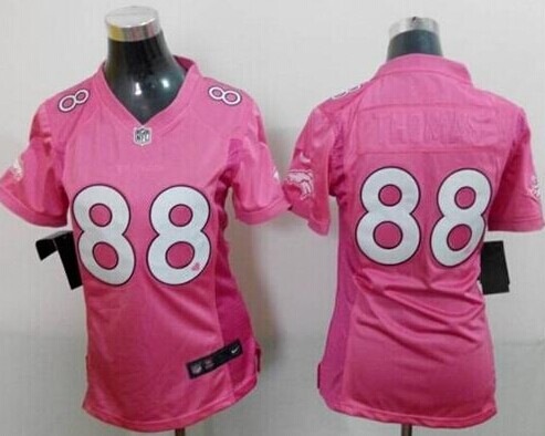 Women's NEW Denver Broncos #88 Demaryius Thomas Pink Be Luv'd NFL New Jersey