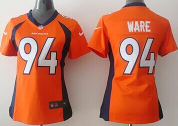 Women's NEW Denver Broncos #94 DeMarcus Ware Orange Team Color NFL New Elite Jersey