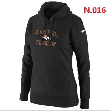 Women's NEW Denver Broncos Heart & Soul Pullover Hoodie Black