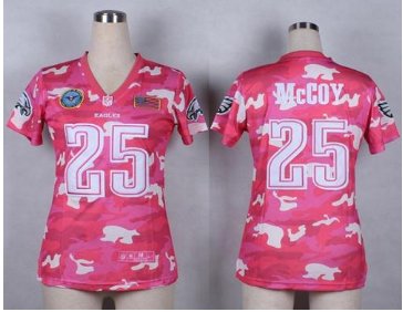 Women's NEW Eagles #25 LeSean McCoy Pink NFL Elite Camo Fashion Jersey