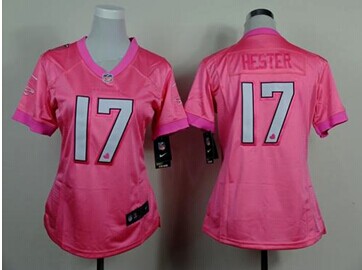 Women's NEW Falcons #17 Devin Hester Pink Be Luv'd Stitched NFL New Elite jersey