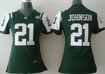 Women's NEW Jets #21 Chris Johnson Green Team Color NFL Elite Jersey