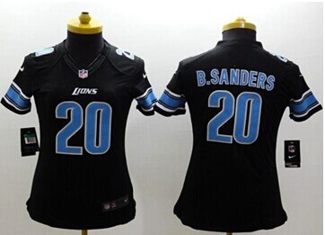 Women's NEW Lions #20 Barry Sanders Black Alternate NFL Limited Jersey