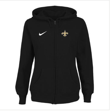 Women's NEW New Orleans Saints Ladies Tailgater Full Zip Hoodie Black Women's NEW New Orleans Saints Ladies Tailgater Full Zip Hoodie Black